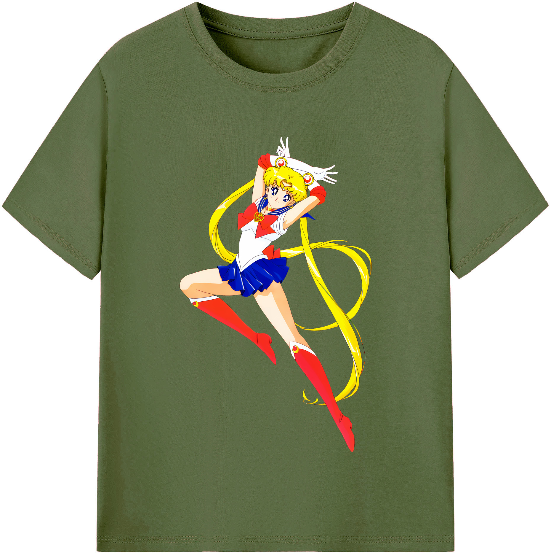 （画像用） 美少女戦士セーラームーン 月野 うさぎ つきの うさぎ Sailor Moon Tsukino Usagi 綿100％半袖Tシャツ（フロントプリント）